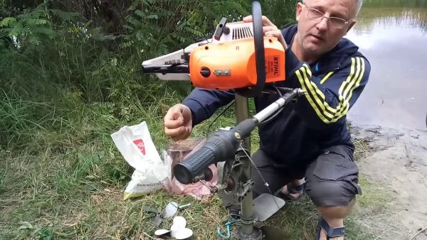 Самодельный лодочный мотор из бензопилы