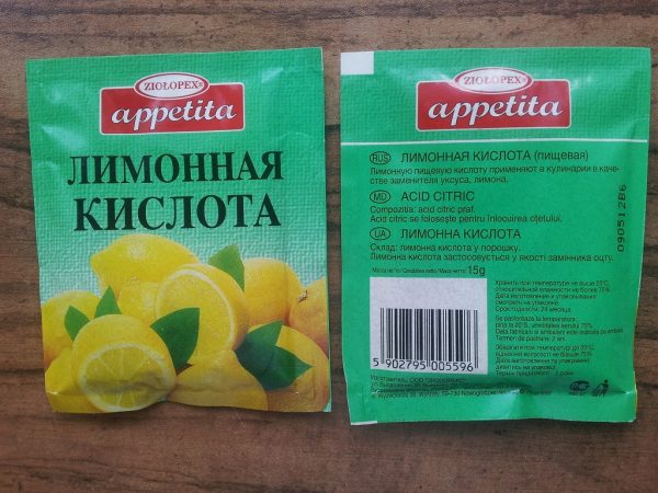 Удаление следов клея с помощью лимонной кислоты